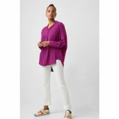 French Connection Purple Crepe Light Popover Shirt -French Connection store unnamed file 330