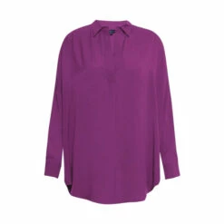 French Connection Purple Crepe Light Popover Shirt -French Connection store unnamed file 331
