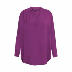 French Connection Purple Crepe Light Popover Shirt -French Connection store unnamed file 332
