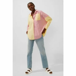 French Connection Yellow Mixed Stripe Pop Overshirt -French Connection store unnamed file 347