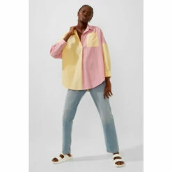 French Connection Yellow Mixed Stripe Pop Overshirt -French Connection store unnamed file 349