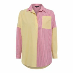 French Connection Yellow Mixed Stripe Pop Overshirt -French Connection store unnamed file 350