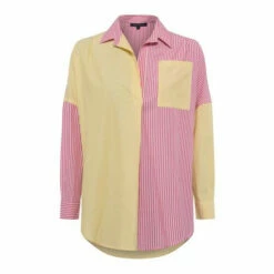 French Connection Yellow Mixed Stripe Pop Overshirt -French Connection store unnamed file 352