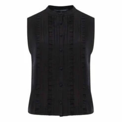 French Connection Blue Anika Recycled Crepe Light Ruffle Top 5 French Connection Blue Anika Recycled Crepe Light Ruffle Top -French Connection store unnamed file 378