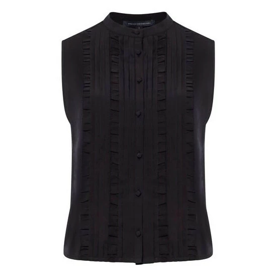 unnamed-file-378.jpg French Connection Blue Anika Recycled Crepe Light Ruffle Top -French Connection store unnamed file 378