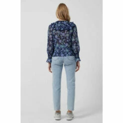 French Connection Blue Gloria Recycled Ruffle Top -French Connection store unnamed file 381