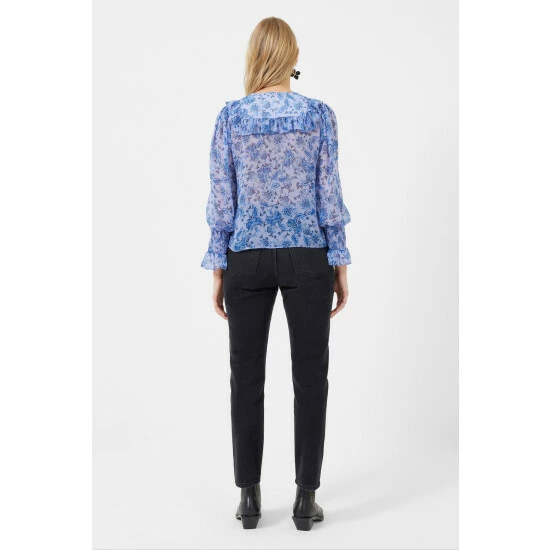 unnamed-file-385.jpg French Connection Blue Gloria Recycled Ruffle Top -French Connection store unnamed file 385