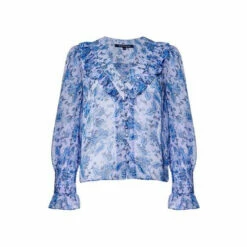 French Connection Blue Gloria Recycled Ruffle Top 6 French Connection Blue Gloria Recycled Ruffle Top -French Connection store unnamed file 388