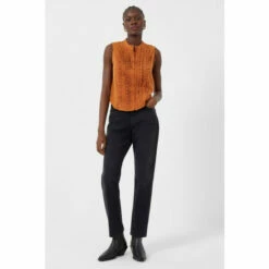 French Connection Anika Recycled Crepe Light Ruffle Brown Top 4 French Connection Anika Recycled Crepe Light Ruffle Brown Top -French Connection store unnamed file 427