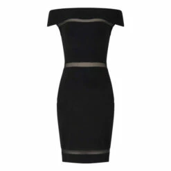 French Connection Black Viven Panelled Off Shoulder Dress -French Connection store unnamed file 43