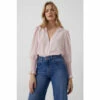 French Connection Pink Crepe V-Neck Blouse -French Connection store unnamed file 431