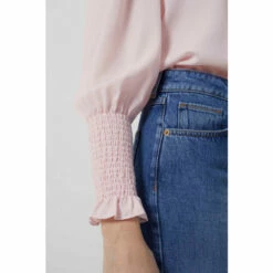 French Connection Pink Crepe V-Neck Blouse -French Connection store unnamed file 433