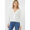 French Connection Crepe White V-Neck Blouse