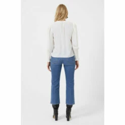 French Connection Crepe White V-Neck Blouse -French Connection store unnamed file 438
