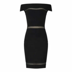 French Connection Black Viven Panelled Off Shoulder Dress -French Connection store unnamed file 44