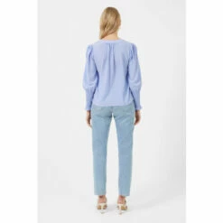 French Connection Blue Crepe V-Neck Blouse -French Connection store unnamed file 460