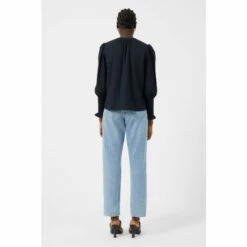 French Connection Blue Crepe V-Neck Blouse -French Connection store unnamed file 466