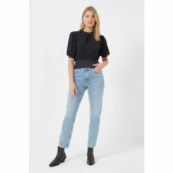 French Connection Blue Jenna Mix Knit Top