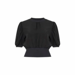 French Connection Blue Jenna Mix Knit Top -French Connection store unnamed file 472