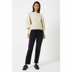 French Connection Natural Mozart Bobble Balloon Sleeve Jumper