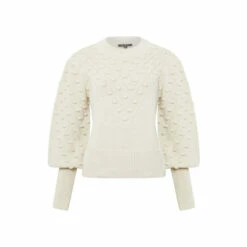 French Connection Natural Mozart Bobble Balloon Sleeve Jumper -French Connection store unnamed file 515