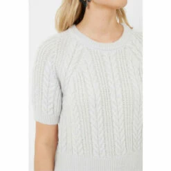 French Connection Grey Madelyn Cable Knitted Top -French Connection store unnamed file 535