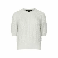 French Connection Grey Madelyn Cable Knitted Top -French Connection store unnamed file 536