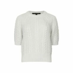 French Connection Grey Madelyn Cable Knitted Top -French Connection store unnamed file 537