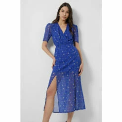 French Connection Blue Floral Front Slit Dress -French Connection store unnamed file 54