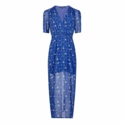 French Connection Blue Floral Front Slit Dress -French Connection store unnamed file 55