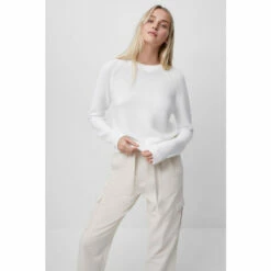 French Connection White Lilly Mozart Crew Neck Jumper