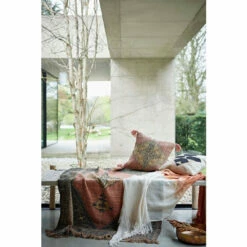 French Connection Pink Kerala Tasselled Cushion