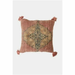 French Connection Pink Kerala Tasselled Cushion -French Connection store unnamed file 574