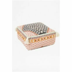 French Connection Pink Poppy Field Pouffe