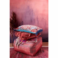 French Connection Red Cassis Recycled Pouffe