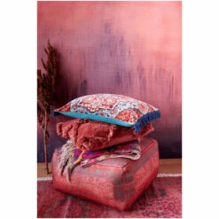 French Connection Red Cassis Recycled Pouffe -French Connection store unnamed file 621