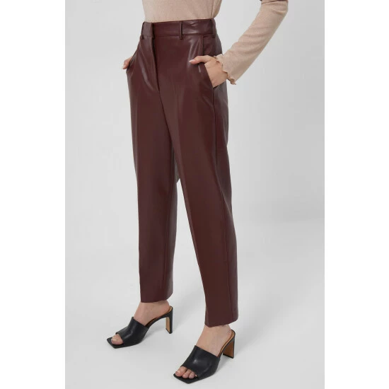 unnamed-file-700.jpg French Connection Crolenda Pu Tapered Brown Trousers -French Connection store unnamed file 700