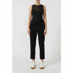 French Connection Black Alanga Drape Satin Joggers