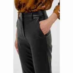 French Connection Crolenda Pu Tapered Black Trousers -French Connection store unnamed file 727