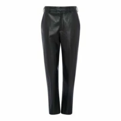 French Connection Crolenda Pu Tapered Black Trousers -French Connection store unnamed file 729