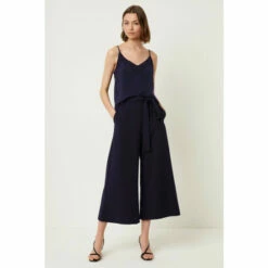 French Connection store 34 French Connection Blue Whisper Ruther Belted Culottes
