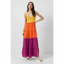 French Connection Purple Adira Birch Tiered Maxi Dress
