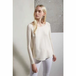 French Connection Cream Polly Plains Long Sleeve T-Shirt