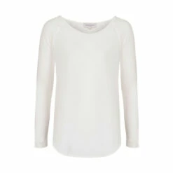 French Connection Cream Polly Plains Long Sleeve T-Shirt -French Connection store unnamed file 801