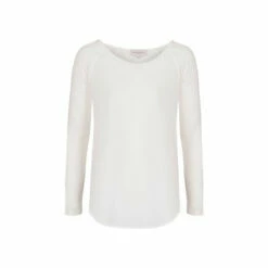 French Connection Cream Polly Plains Long Sleeve T-Shirt -French Connection store unnamed file 803