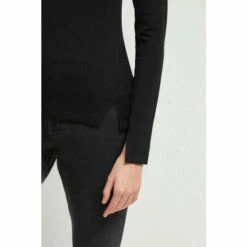 French Connection Black Venitia Jersey Split Cuff Top -French Connection store unnamed file 813