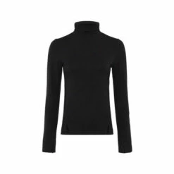 French Connection Black Venitia Jersey Split Cuff Top -French Connection store unnamed file 815