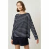 French Connection Womens Blue Rosanna Tim Tim Striped Long Sleeve T-Shirt -French Connection store unnamed file 816
