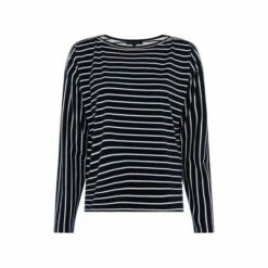 French Connection Womens Blue Rosanna Tim Tim Striped Long Sleeve T-Shirt -French Connection store unnamed file 819
