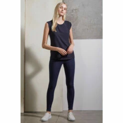 French Connection Blue Polly Plains Capped Sleeve T-Shirt -French Connection store unnamed file 822